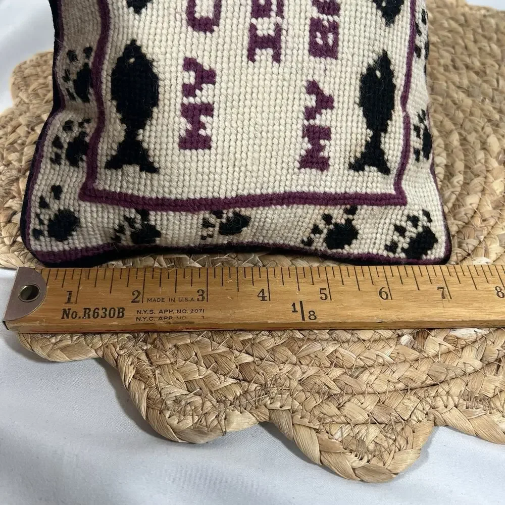 Vintage 100% Wool Needlepoint Pillow “My Cat Is My Baby